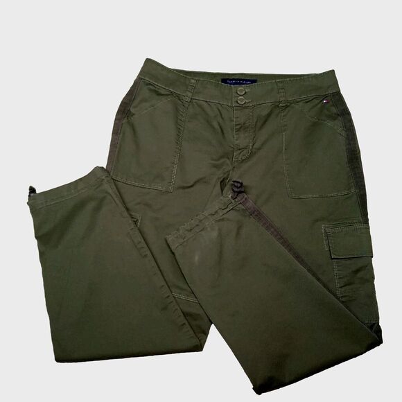 Tommy Hilfiger Chelsea Pants Womens 8 Green Casual Cargo Ankle Stretch Outdoors - Picture 1 of 12